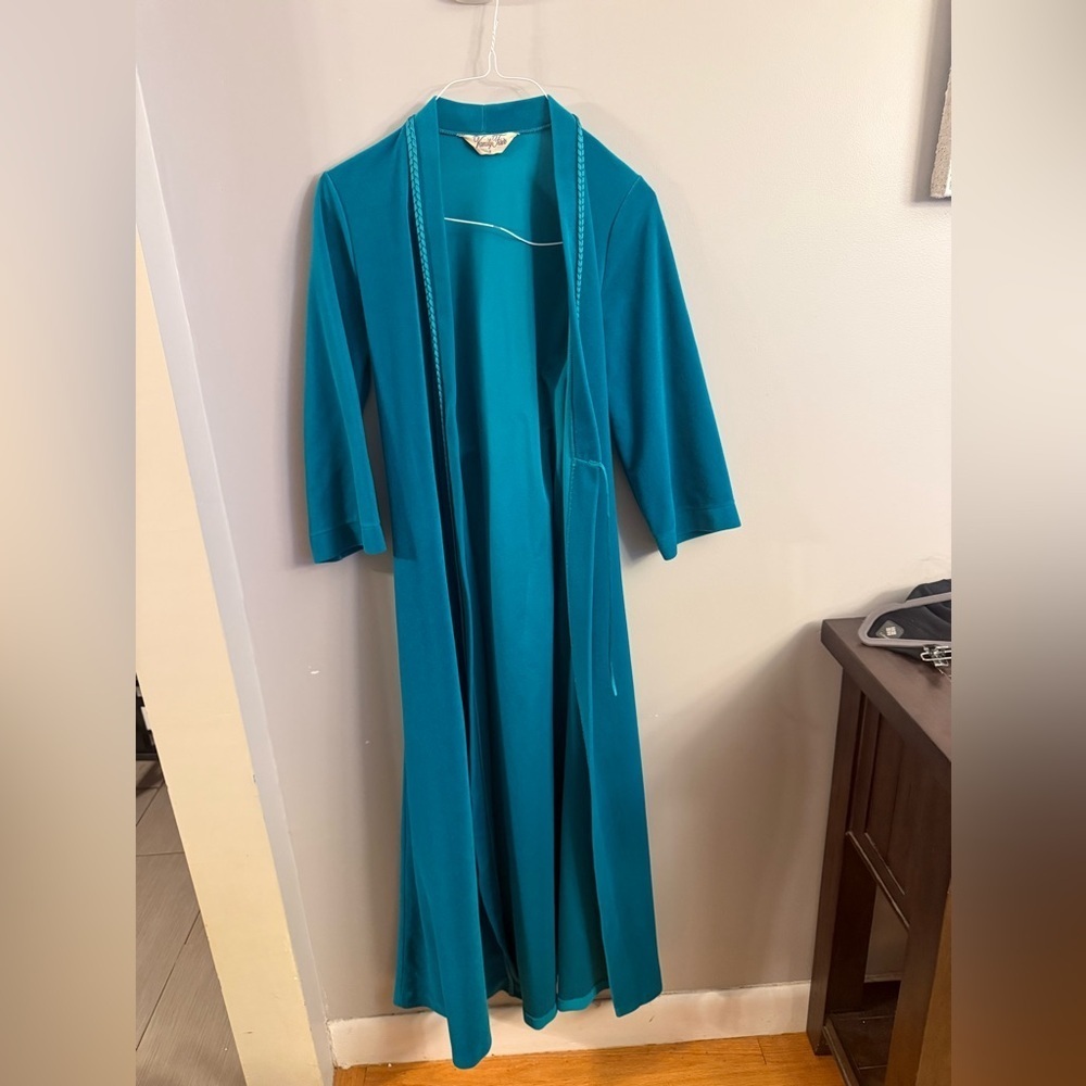 Vintage Vanity Fair Teal Robe / Dressing Gown — Size S